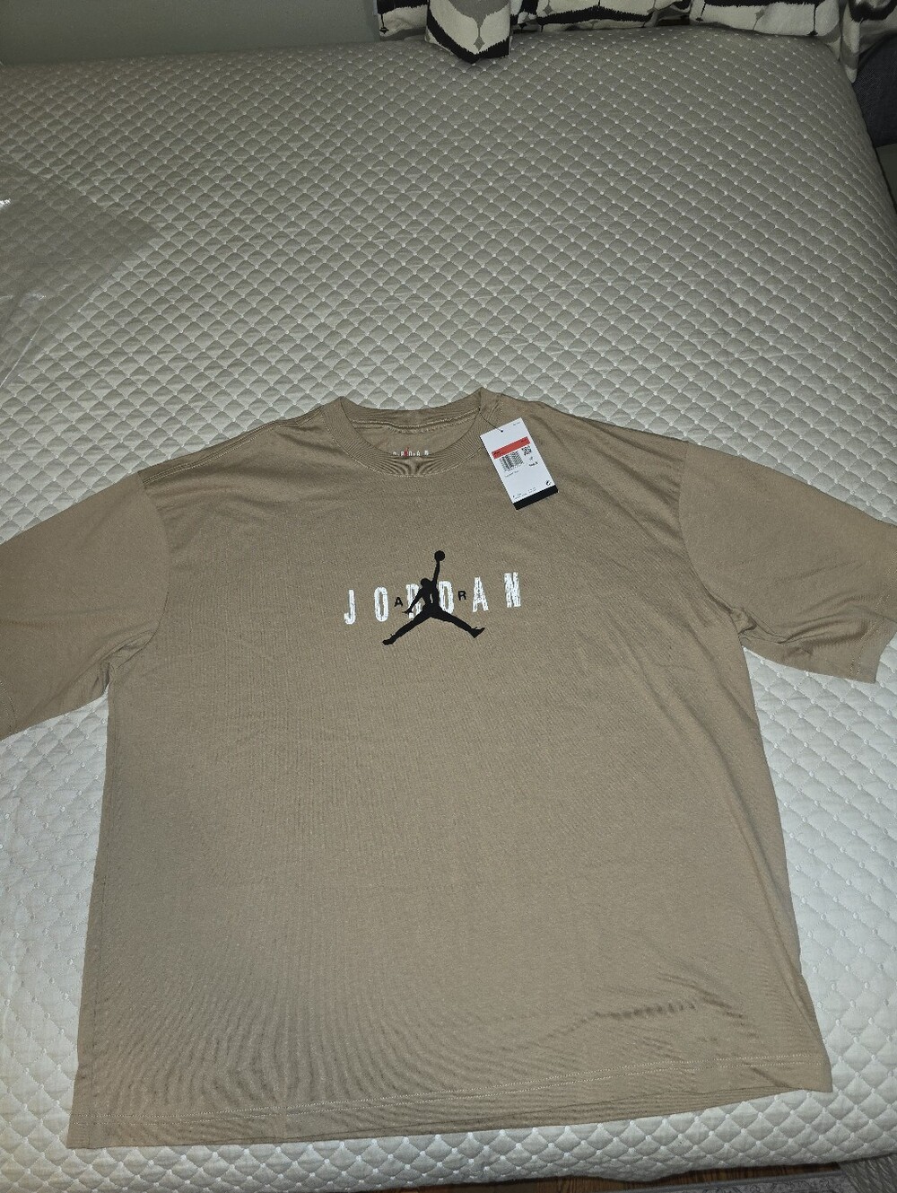 Lg - Jordan Short Sleeve Tee with Black Jumpman on Tan ( NWT)